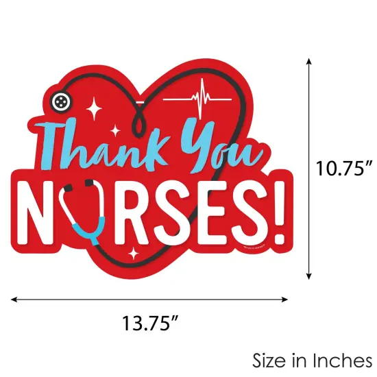 Big Dot of Happiness Thank You Nurses - Hanging Porch Nurse Appreciation Week Outdoor Decorations - Front Door Decor - 1 Piece Sign {7}