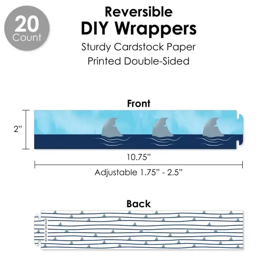 Big Dot of Happiness Shark Zone - Jawsome Shark Party or Birthday Party Favors and Cupcake Kit - Fabulous Favor Party Pack - 100 Pieces {4}