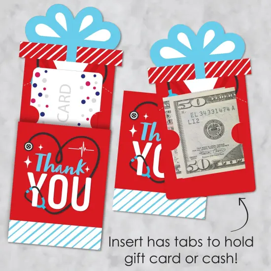Big Dot of Happiness Thank You Nurses - Nurse Appreciation Week Money and Gift Card Sleeves - Nifty Gifty Card Holders - Set of 8 {4}