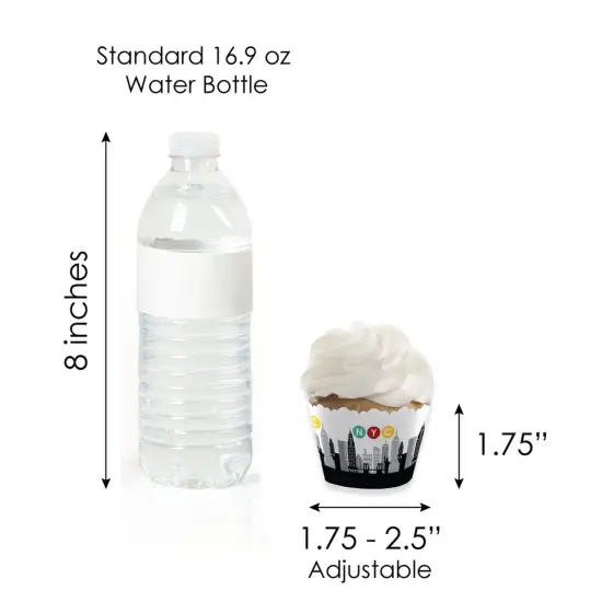 Big Dot of Happiness NYC Cityscape - Cupcake Decoration - New York City Party Cupcake Wrappers and Treat Picks Kit - Set of 24 {7}