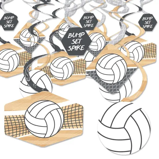 Big Dot of Happiness Bump, Set, Spike - Volleyball - Baby Shower or Birthday Party Hanging Decor - Party Decoration Swirls - Set of 40 {1}