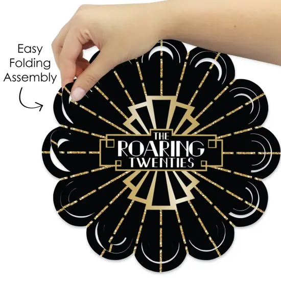 Big Dot of Happiness Roaring 20&rsquo;s - 1920s Art Deco Jazz Party Round Table Decorations - Paper Chargers - Place Setting For 12 {6}