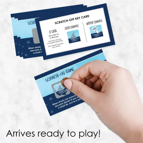 Big Dot of Happiness Shark Zone - Jawsome Party or Birthday Party Game Scratch Off Cards - 22 Count {3}