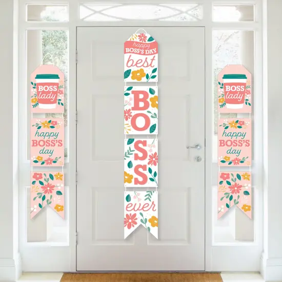 Big Dot of Happiness Female Best Boss Ever - Hanging Vertical Paper Door Banners - Women Boss's Day Wall Decoration Kit - Indoor Door Decor {1}