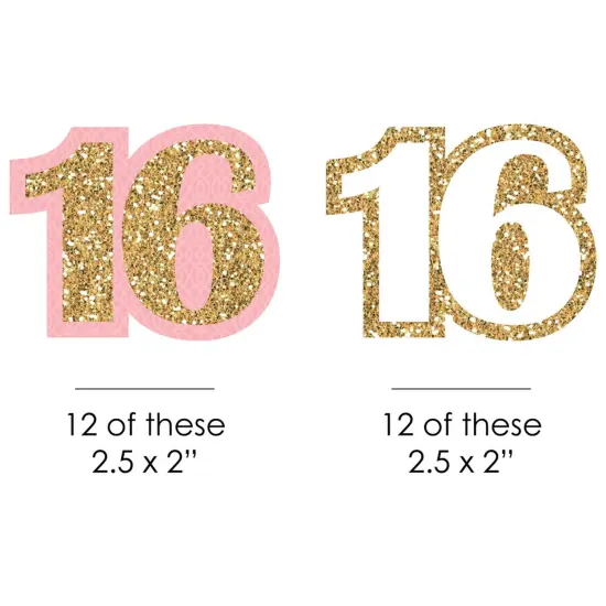Big Dot of Happiness Sweet 16 - DIY Shaped Birthday Party Cut-Outs - 24 Count {3}