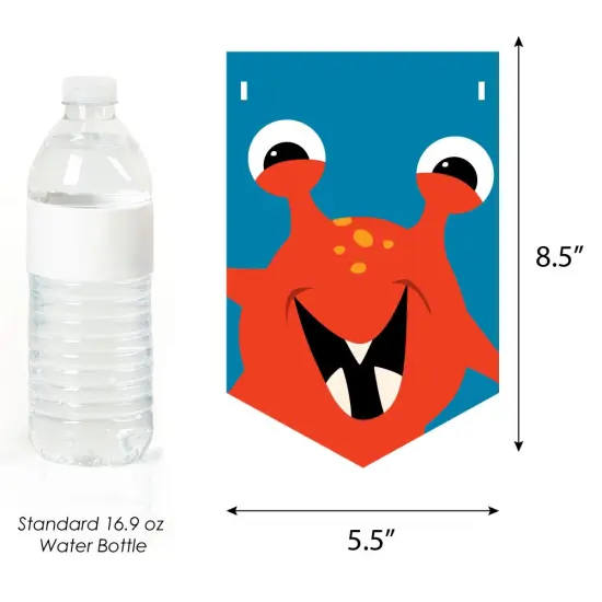 Big Dot of Happiness Monster Bash - Little Monster Baby Shower Bunting Banner - Party Decorations - Welcome Baby {3}