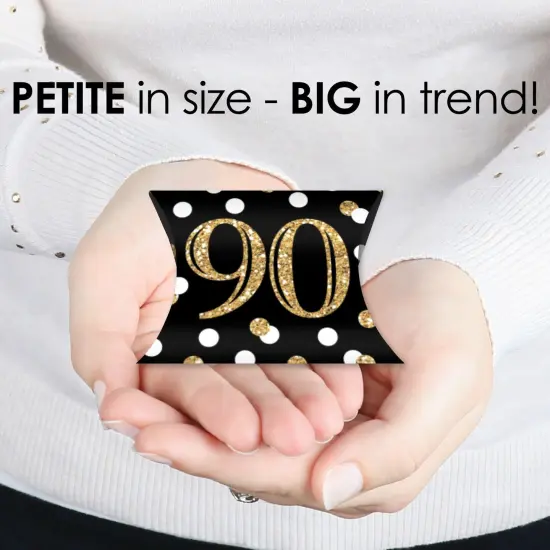 Big Dot of Happiness Adult 90th Birthday - Gold - Favor Gift Boxes - Birthday Party Petite Pillow Boxes - Set of 20 {4}