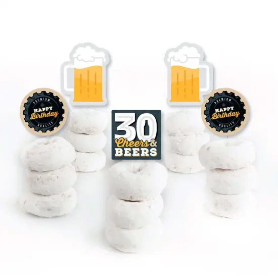Big Dot of Happiness Cheers and Beers to 30 Years - Dessert Cupcake Toppers - 30th Birthday Party Clear Treat Picks - Set of 24 {3}