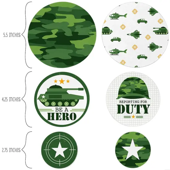 Big Dot of Happiness Camo Hero - Army Military Camouflage Party Giant Circle Confetti - Party Decorations - Large Confetti 27 Count {3}