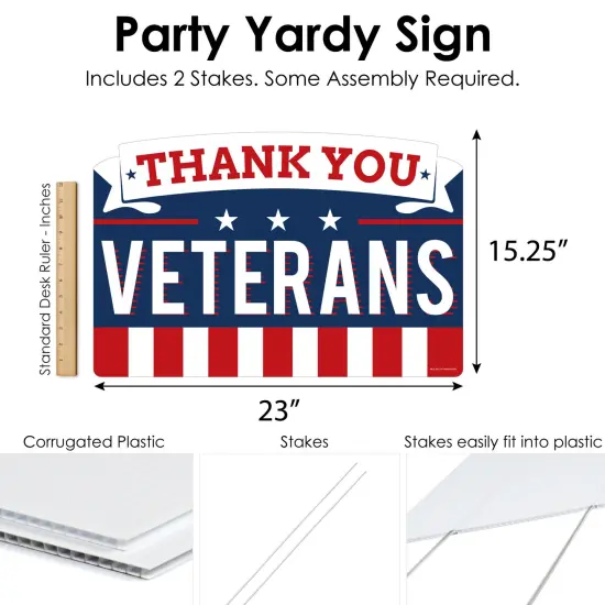 Big Dot of Happiness Thank You Veterans - Support Our Troops Yard Sign Lawn Decorations - Party Yardy Sign {7}