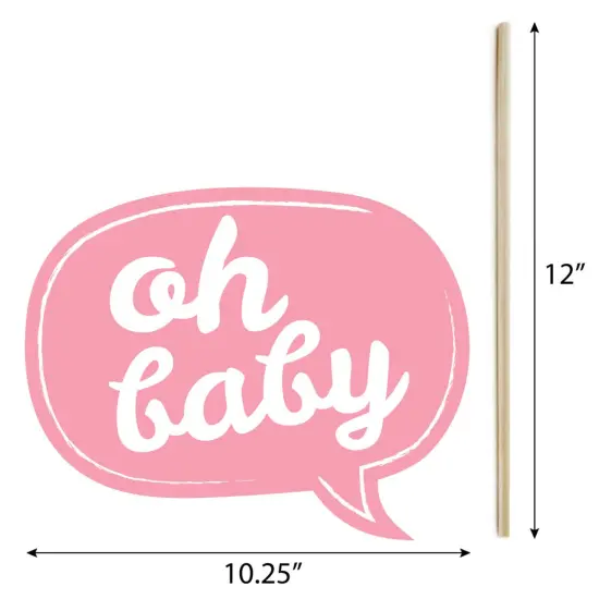 Big Dot of Happiness Hello Little One - Pink and Gold - Girl Baby Shower Photo Booth Props Kit - 20 Count {7}