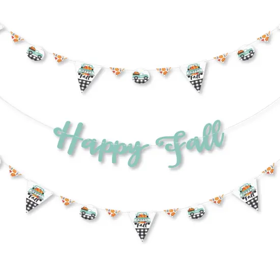 Big Dot of Happiness Happy Fall Truck - Harvest Pumpkin Party Letter Banner Decoration - 36 Banner Cutouts and Happy Fall Banner Letters {1}