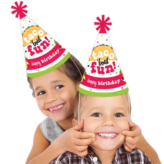 Big Dot of Happiness Taco &lsquo;Bout Fun - Cone Happy Birthday Party Hats for Kids and Adults - Set of 8 (Standard Size) {3}