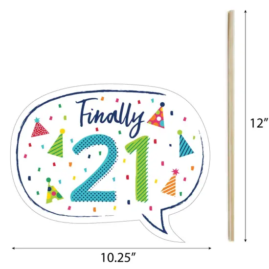 Big Dot of Happiness 21st Birthday - Cheerful Happy Birthday - Colorful Twenty-First Birthday Party Photo Booth Props Kit - 20 Count {7}