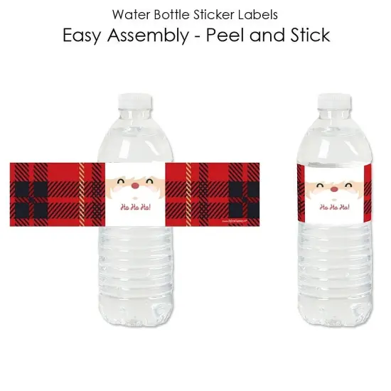 Big Dot of Happiness Jolly Santa Claus - Christmas Party Water Bottle Sticker Labels - Set of 20 {3}