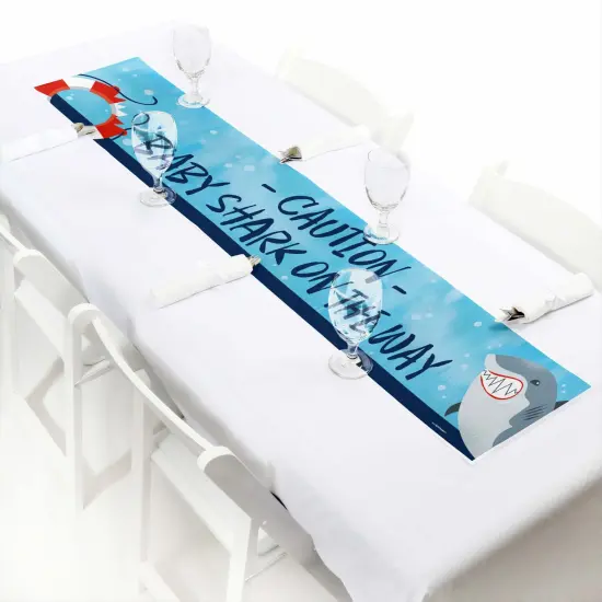 Big Dot of Happiness Shark Zone - Jawsome Shark Baby Shower Decorations Party Banner {7}