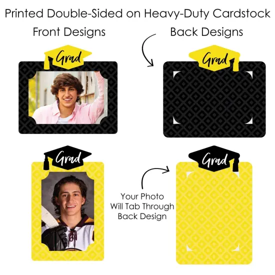 Big Dot of Happiness Yellow Grad - Best is Yet to Come - Graduation Party Picture Centerpiece Sticks - Photo Table Toppers - 15 Pieces {7}