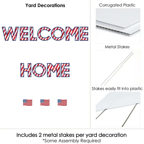 Big Dot of Happiness Patriotic Welcome Home - Yard Sign Outdoor Lawn Decorations - Military Homecoming Yard Signs {6}