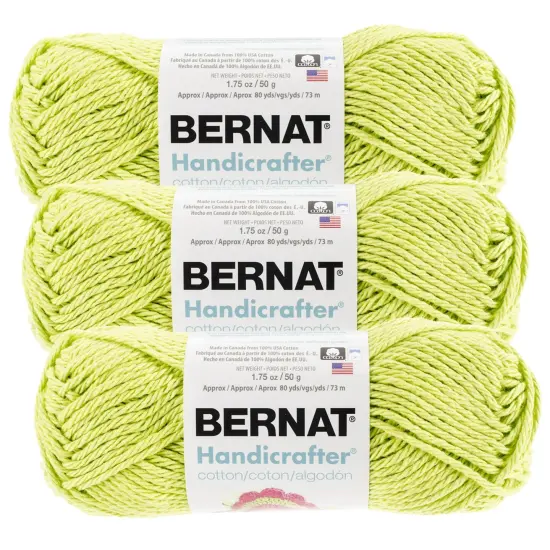 (Pack of 3) Bernat Handicrafter Cotton Yarn - Solids-Hot Green {1}