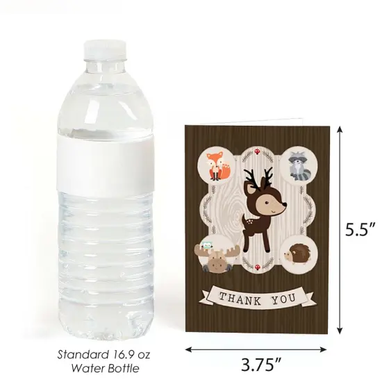 Big Dot of Happiness Woodland Creatures - Baby Shower or Birthday Party Thank You Cards (8 count) {4}