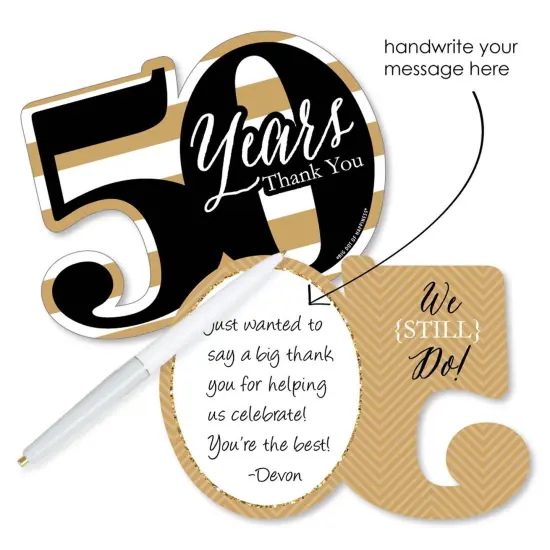 Big Dot of Happiness We Still Do - 50th Wedding Anniversary - Shaped Thank You Cards - Anniversary Party Thank You Cards with Envelopes - Set of 12 {3}