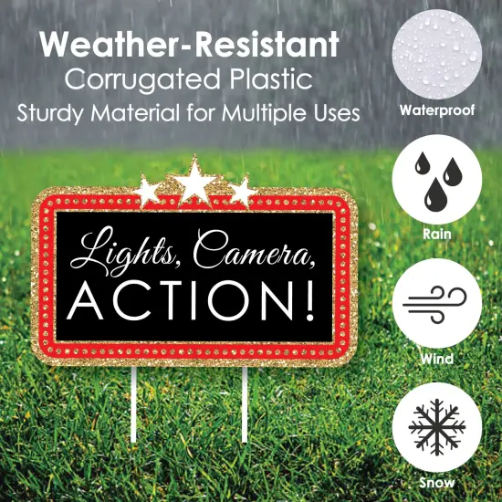 Big Dot of Happiness Red Carpet - Clapboard and Film Reel Lawn Decorations - Outdoor Movie Night Party Yard Decorations - 10 Piece {6}