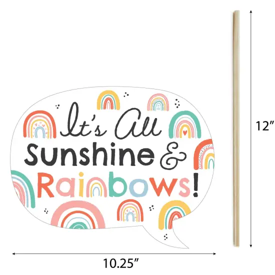 Big Dot of Happiness Hello Rainbow - Boho Baby Shower and Birthday Party Photo Booth Props Kit - 20 Count {7}