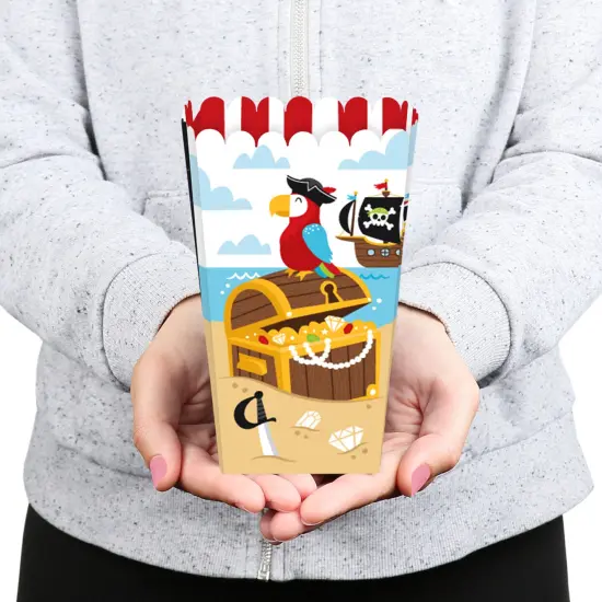 Big Dot of Happiness Pirate Ship Adventures - Skull Birthday Party Favor Popcorn Treat Boxes - Set of 12 {6}