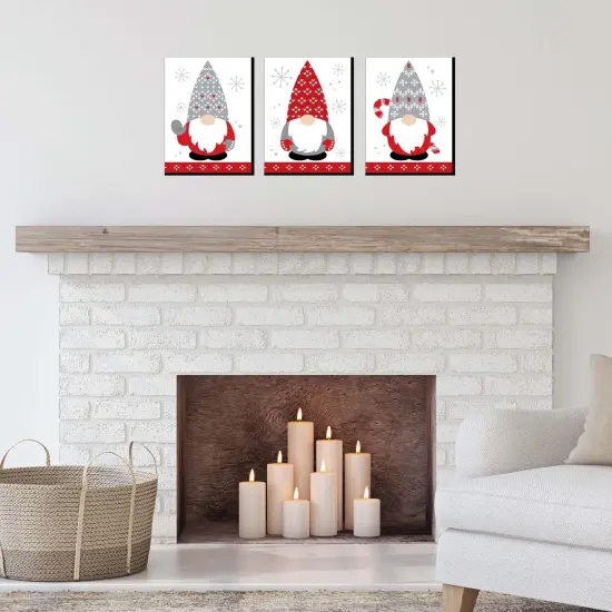 Big Dot of Happiness Christmas Gnomes - Holiday Wall Art Room Decor - 7.5 x 10 inches - Set of 3 Prints {3}
