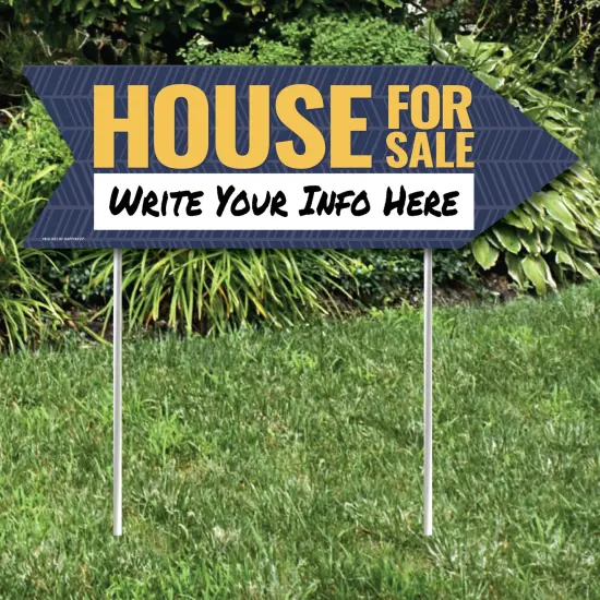 Big Dot of Happiness House For Sale Sign Arrow - Double Sided Directional Yard Signs - Set of 2 {3}