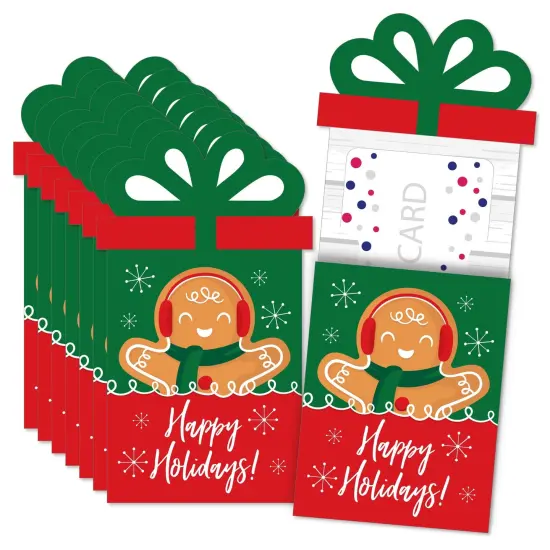 Big Dot of Happiness Gingerbread Christmas - Gingerbread Man Holiday Party Money and Gift Card Sleeves - Nifty Gifty Card Holders - 8 Ct {1}
