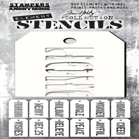 Tim Holtz Element Stencils 12/Pkg-Christmas {1}