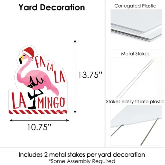 Big Dot of Happiness Flamingle Bells - Outdoor Lawn Sign - Tropical Christmas Party Yard Sign - 1 Piece {7}