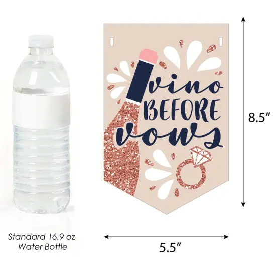 Big Dot of Happiness Vino Before Vows - Winery Bridal Shower or Bachelorette Party Bunting Banner - Party Decorations - Vino Before Vows {3}