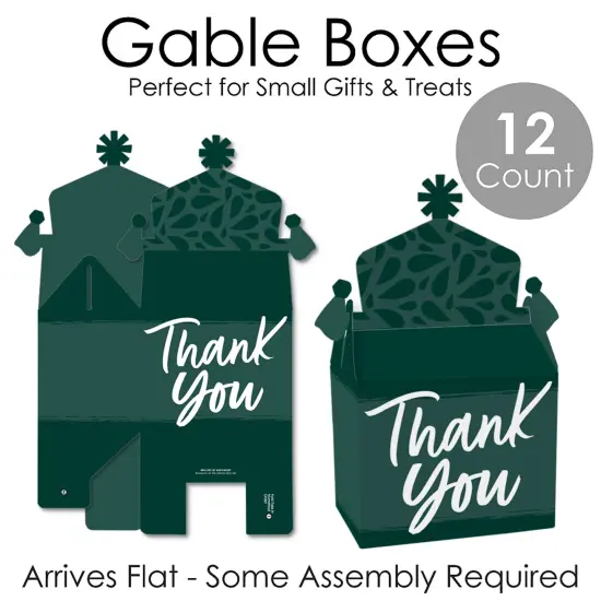 Big Dot of Happiness Emerald Elegantly Simple - Treat Box Party Favors - Guest Party Favors Goodie Gable Boxes - Set of 12 {7}