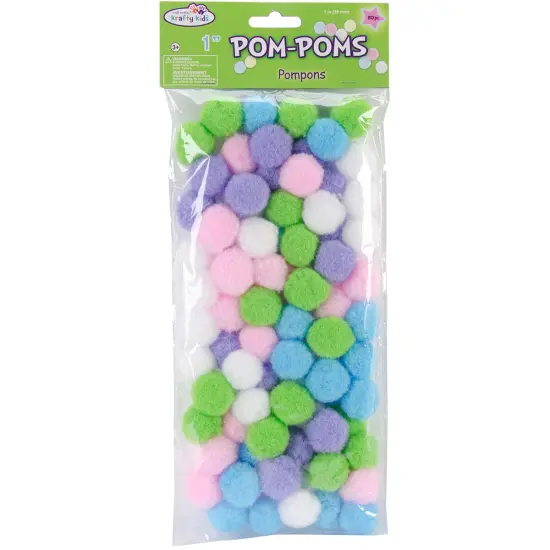 Krafty Kids Pom-Poms 1" 80/Pkg {2}