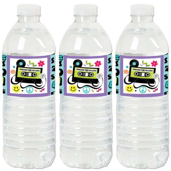 Big Dot of Happiness Through the Decades - 50s, 60s, 70s, 80s, and 90s Party Water Bottle Sticker Labels - Set of 20 {1}