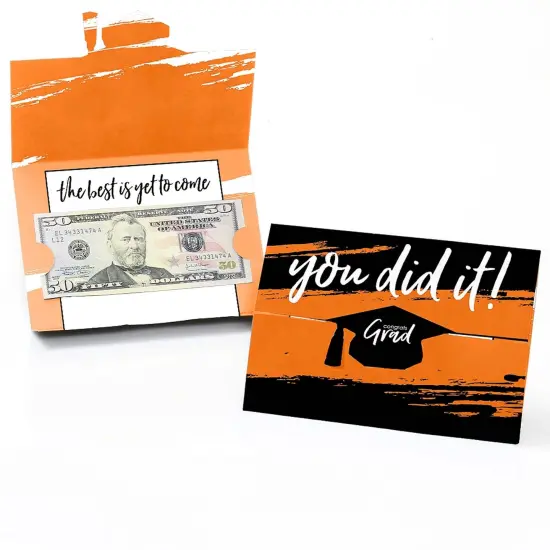 Big Dot of Happiness Orange Grad - Best is Yet to Come - Orange Graduation Party Money and Gift Card Holders - Set of 8 {1}
