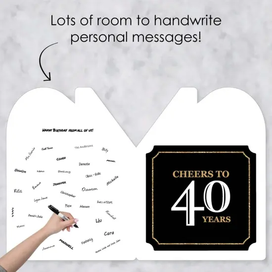 Big Dot of Happiness Adult 40th Birthday - Gold - Happy Birthday Giant Greeting Card - Big Shaped Jumborific Card {4}