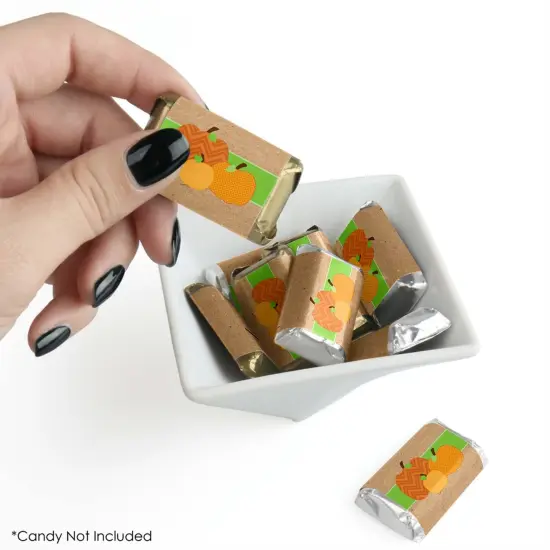 Big Dot of Happiness Pumpkin Patch - Mini Candy Bar Wrapper Stickers - Fall, Halloween or Thanksgiving Party Small Favors - 40 Count {3}