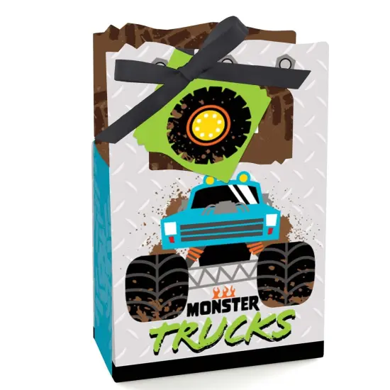 Big Dot of Happiness Smash and Crash - Monster Truck - Boy Birthday Party Favor Boxes - Set of 12 {1}