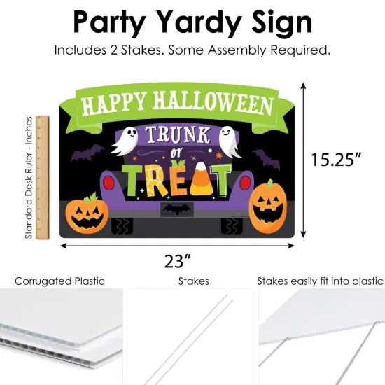 Big Dot of Happiness Trunk or Treat - Halloween Car Parade Party Yard Sign Lawn Decorations - Happy Halloween Party Yardy Sign {7}
