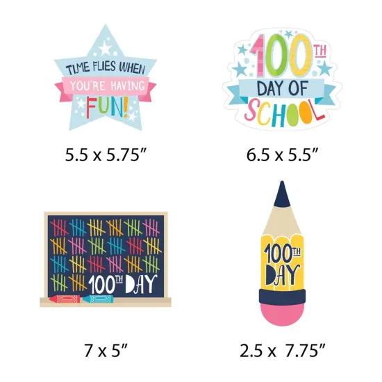 Big Dot of Happiness Happy 100th Day of School - Pencil, Chalkboard and Star Decorations DIY 100 Days Party Essentials - Set of 20 {7}