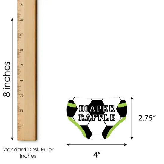 Big Dot of Happiness Goaaal - Soccer - Diaper Shaped Raffle Ticket Inserts - Baby Shower Activities - Diaper Raffle Game - Set of 24 {4}