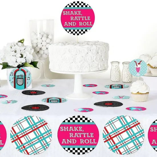 Big Dot of Happiness 50's Sock Hop - 1950s Party Giant Circle Confetti - Rock N Roll Party Decorations - Large Confetti 27 Count {6}