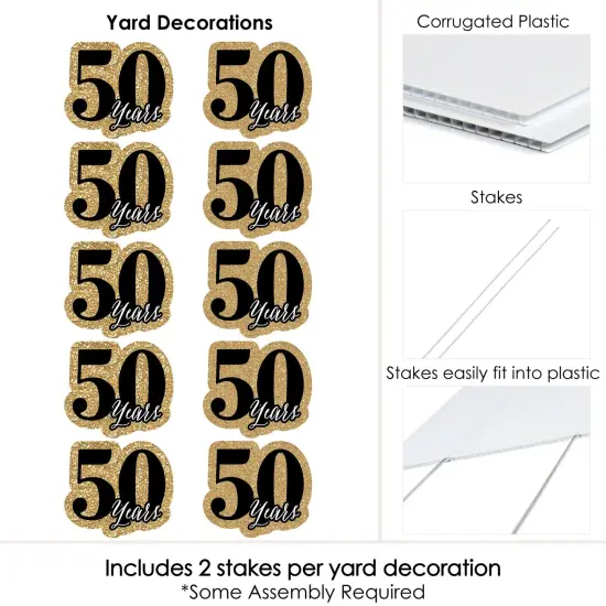 Big Dot of Happiness We Still Do - 50th Wedding Anniversary Lawn Decorations - Outdoor Anniversary Party Yard Decorations - 10 Piece {7}