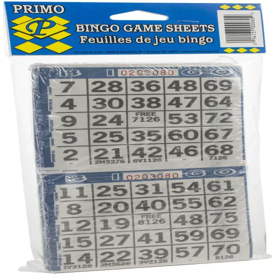 Crafty Dab Primo Bingo Game Sheets 4"X8" 125/Pkg-250 Games {2}