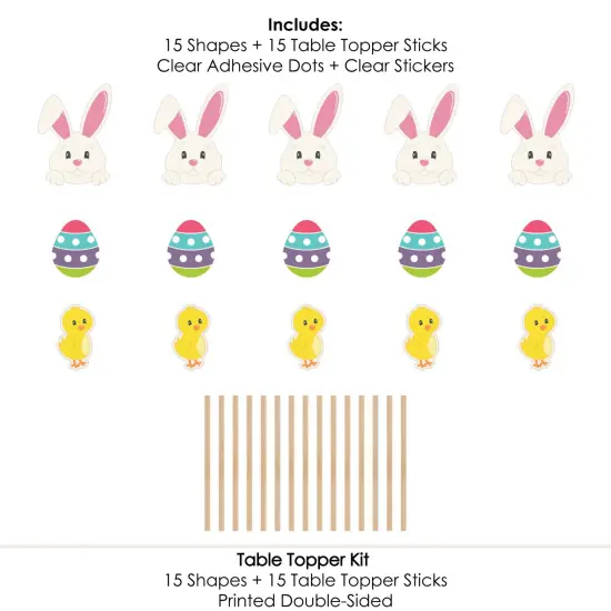 Big Dot of Happiness Hippity Hoppity - Easter Bunny Party Centerpiece Sticks - Table Toppers - Set of 15 {7}