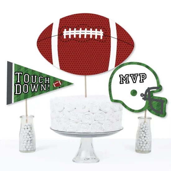 Big Dot of Happiness End Zone - Football - Baby Shower or Birthday Party Centerpiece Sticks - Table Toppers - Set of 15 {4}