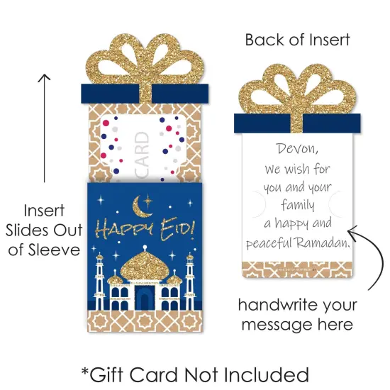 Big Dot of Happiness Eid Mubarak Money and Gift Card Sleeves - Ramadan Party - Happy Eid Nifty Gifty Card Holders - Set of 8 {7}